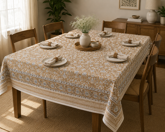 Amber Bloom Canvas Table Cover