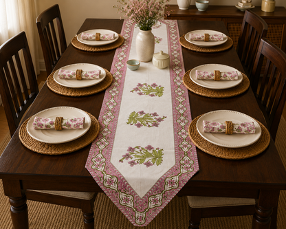 Blush Bloom Canvas Table Runner