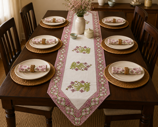Blush Bloom Canvas Table Runner