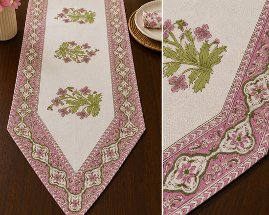 Blush Bloom Canvas Table Runner