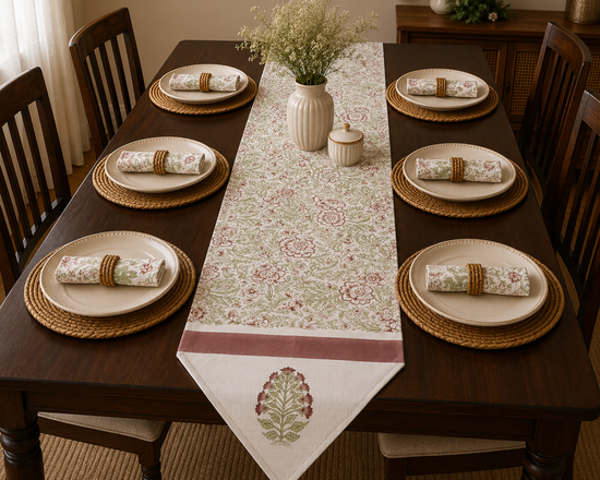 Rosewood Bloom Table Runner