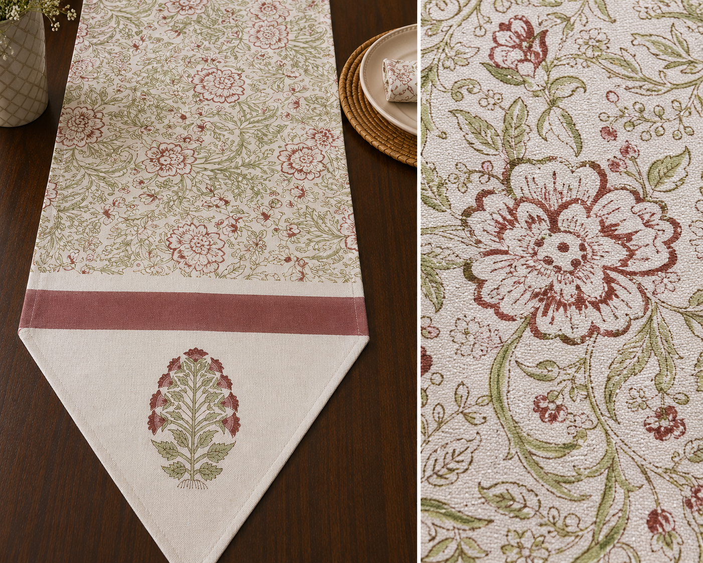 Rosewood Bloom Table Runner