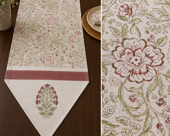 Rosewood Bloom Table Runner