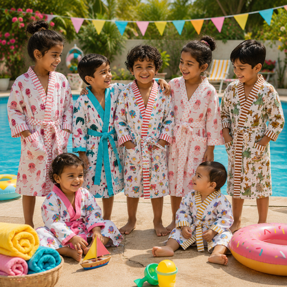 Tiny Tropical Fish Kids Bath Robe (5-8 year old)