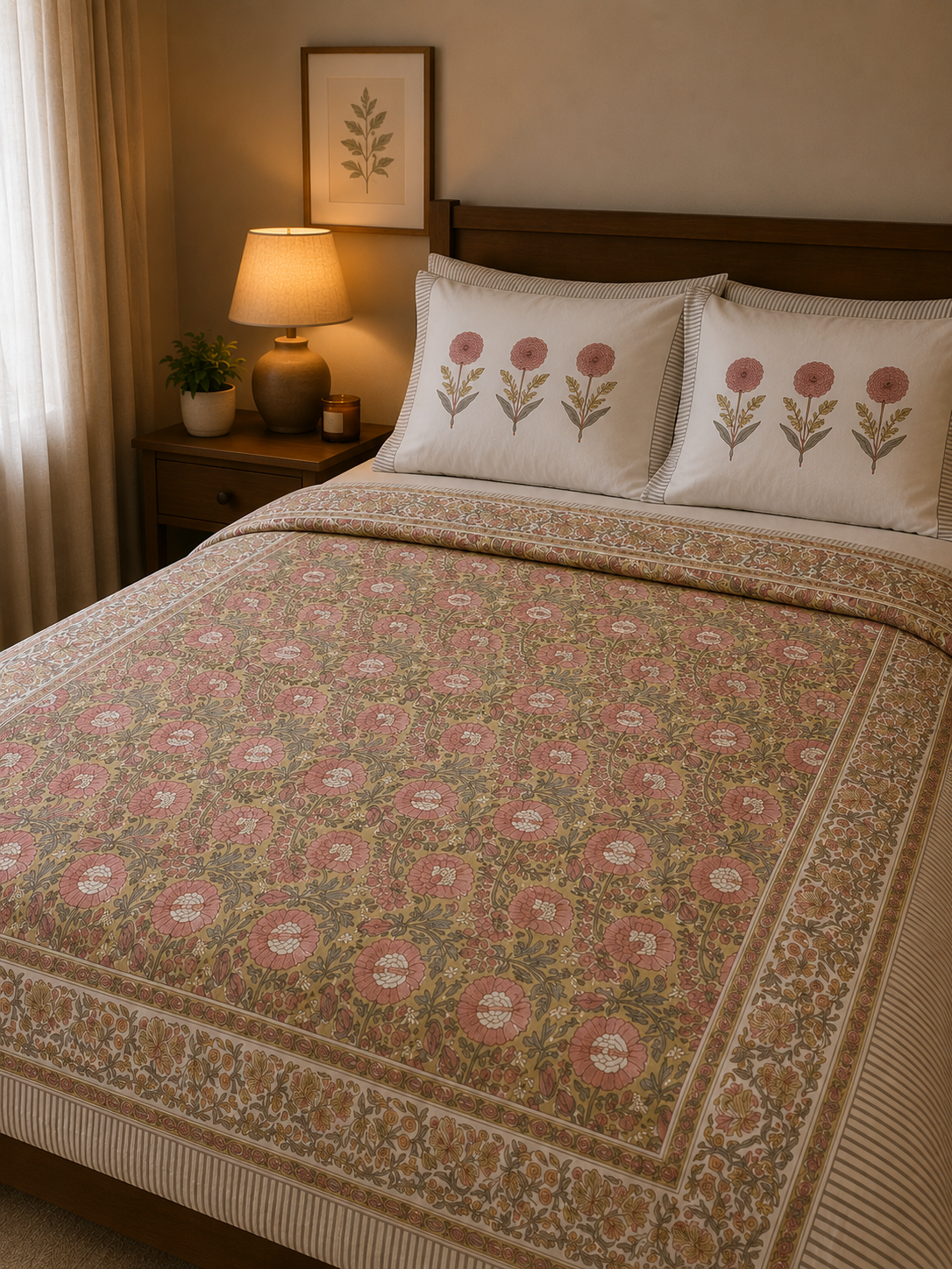 Blush Flora Cotton Bedsheet