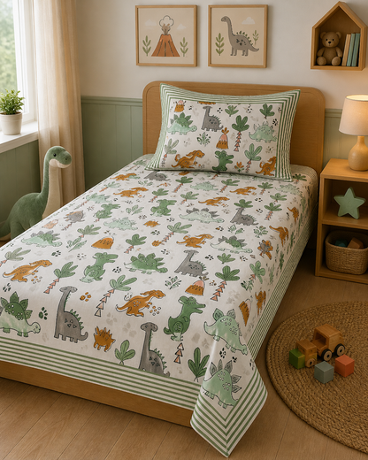 Dino Trails  Kids Bedsheet Set