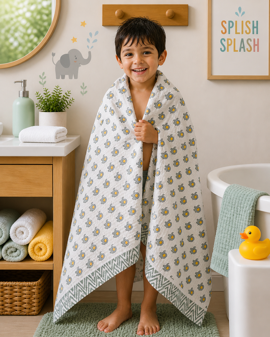 Playtime Prints Kids Waffle Bath Towel