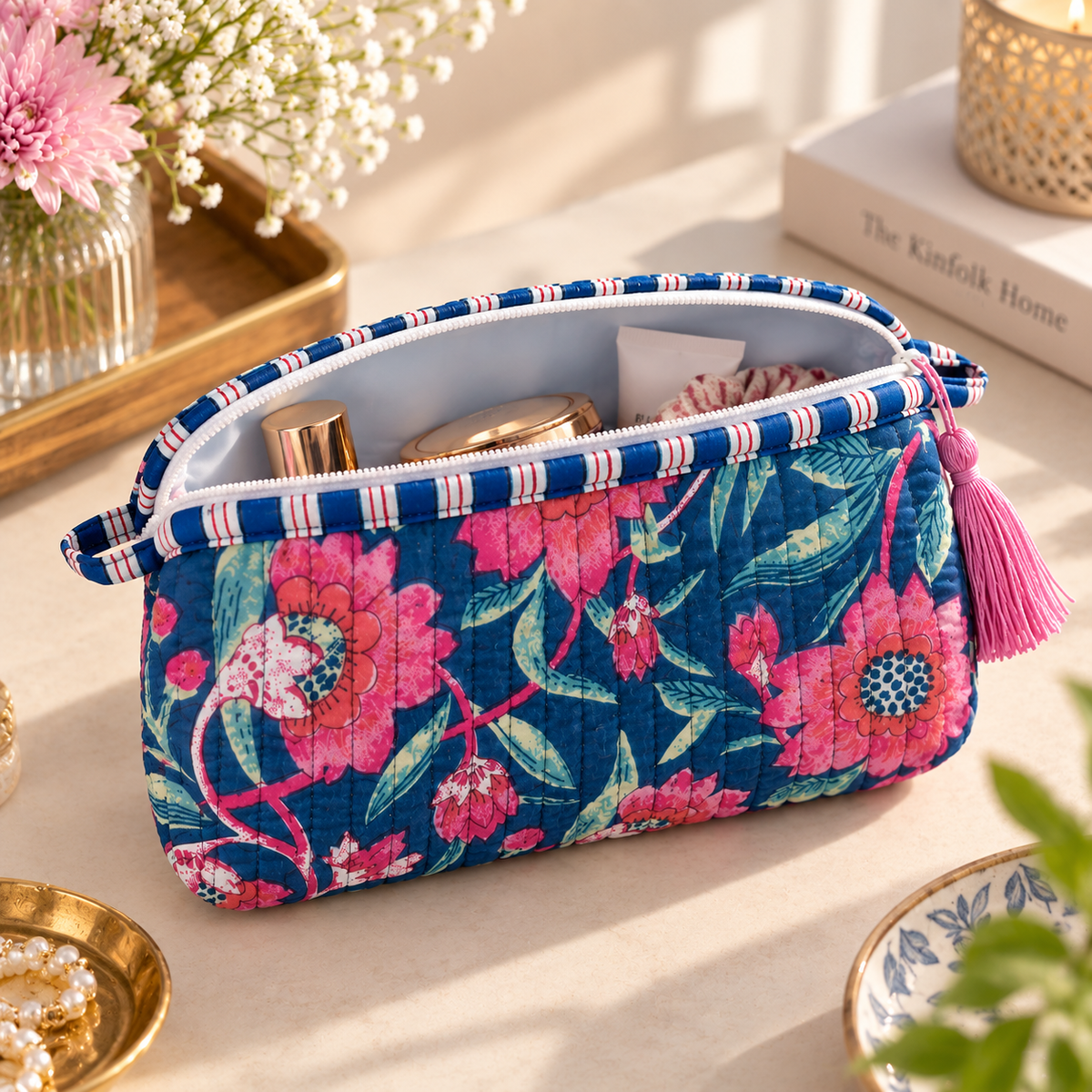 Saphhire Bloom Travel Pouches Set (Set of 3)