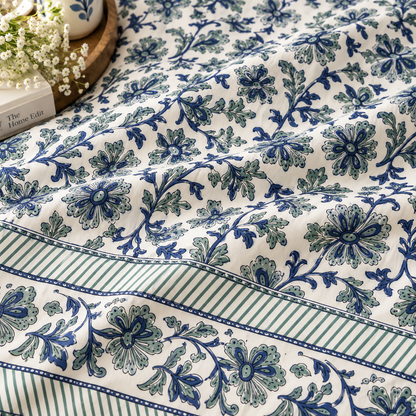 Neel Bahaar Handblock Super King Size Bedsheet