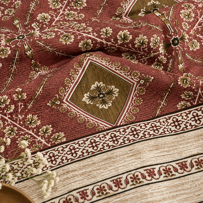 Maroon Gulab Handblock King Size Bedsheet