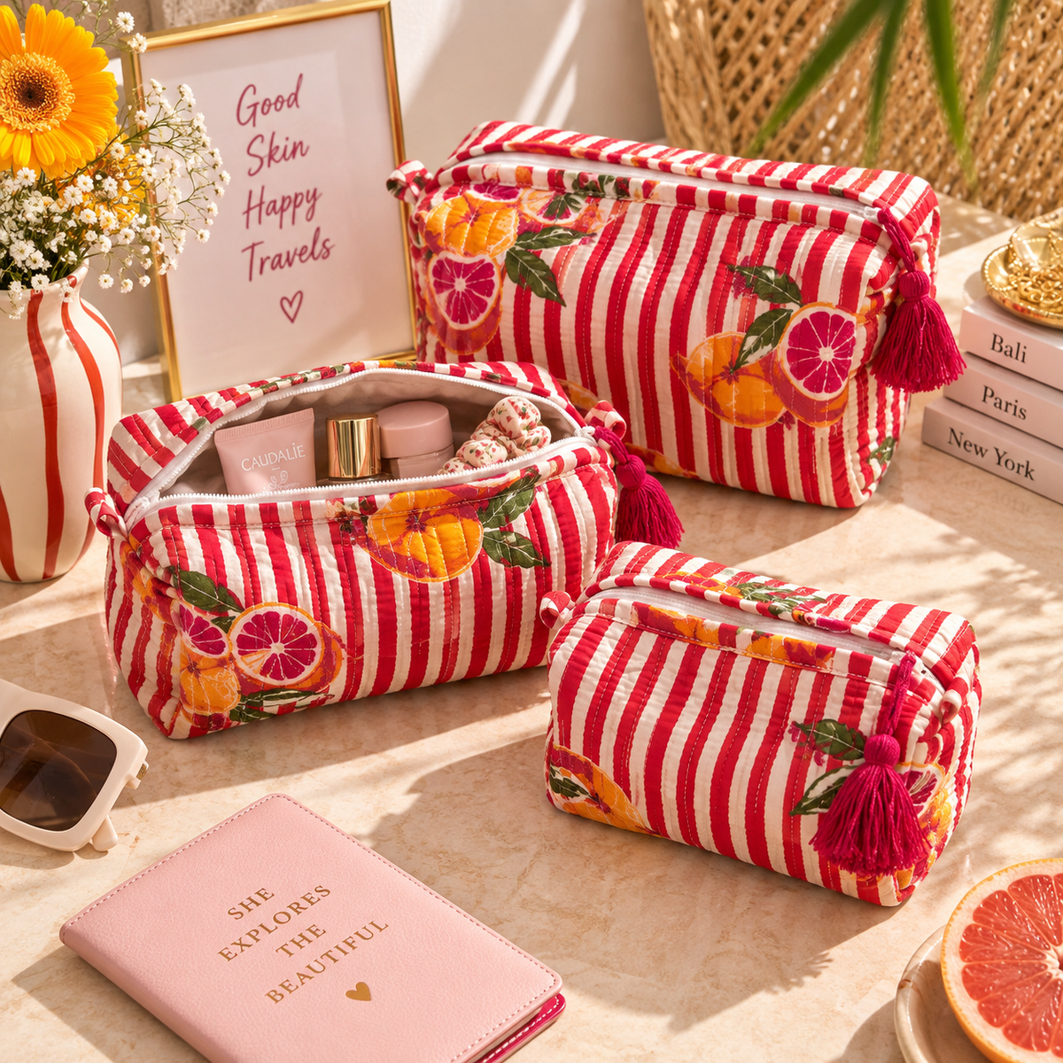 Citrus Pop Travel Pouches – Set of 3