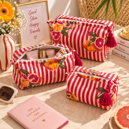 Citrus Pop Travel Pouches – Set of 3