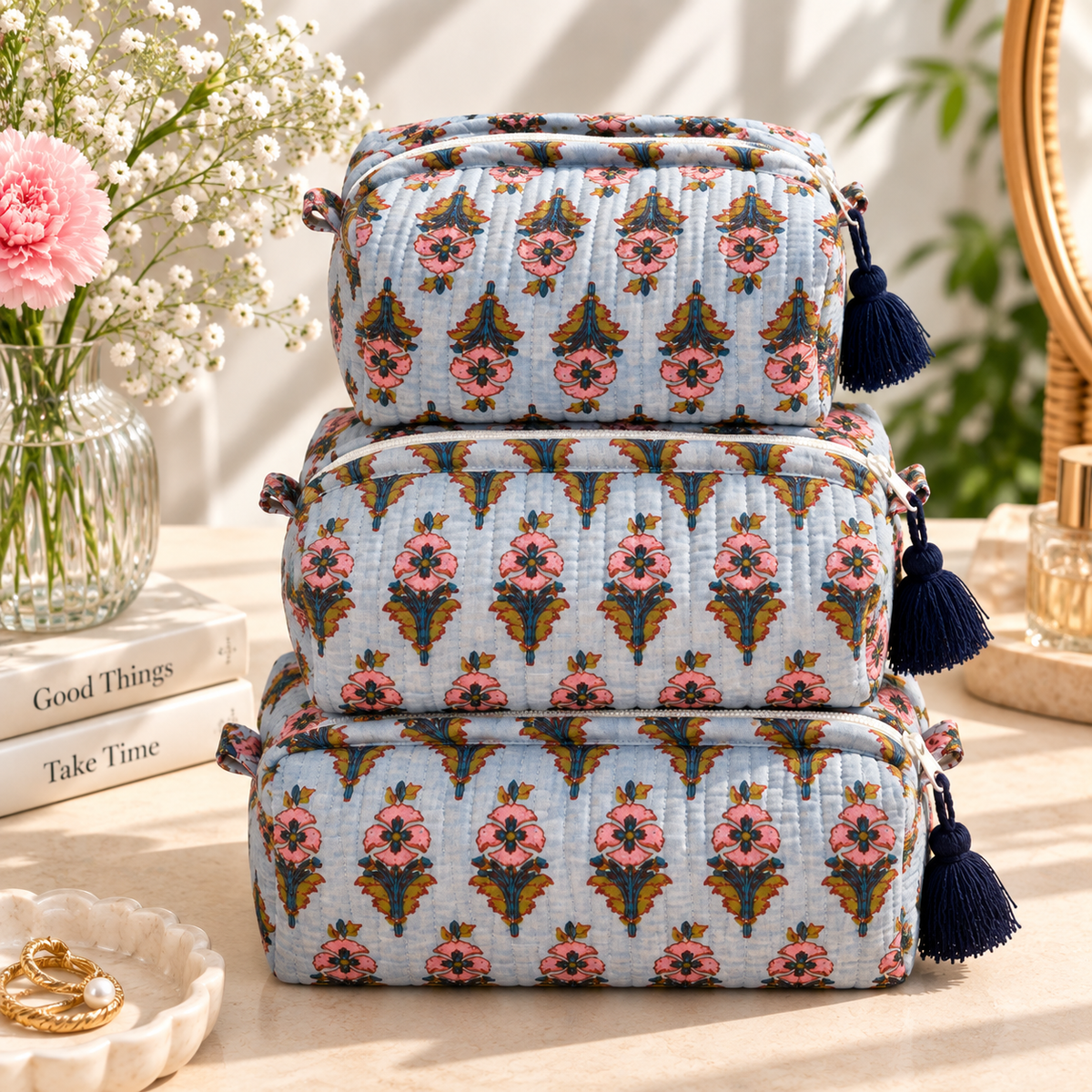 Bluebell Bloom Travel Pouches – Set of 3