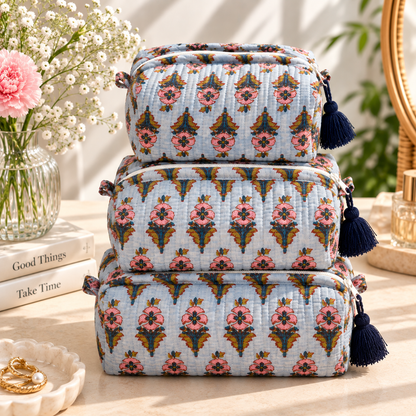 Bluebell Bloom Travel Pouches – Set of 3