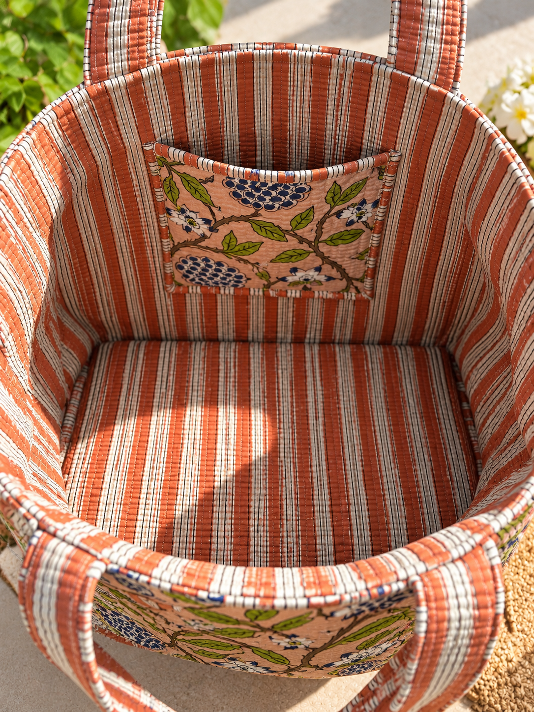 Peach Bagh Quilted Tote Bag