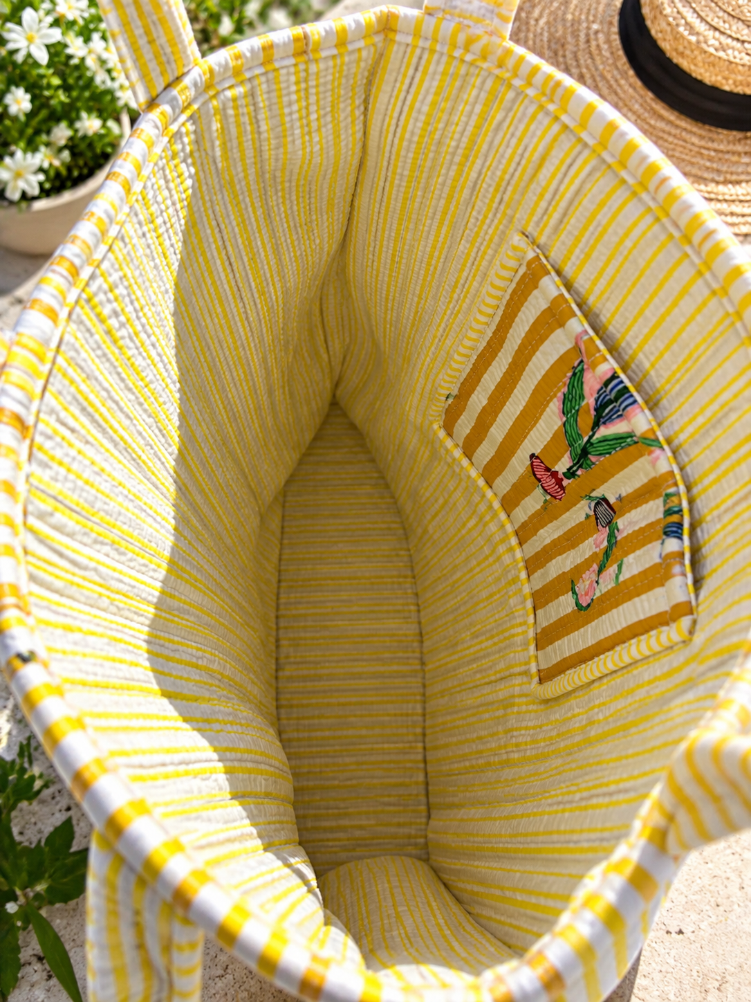 Sunlit Bloom Quilted Tote Bag