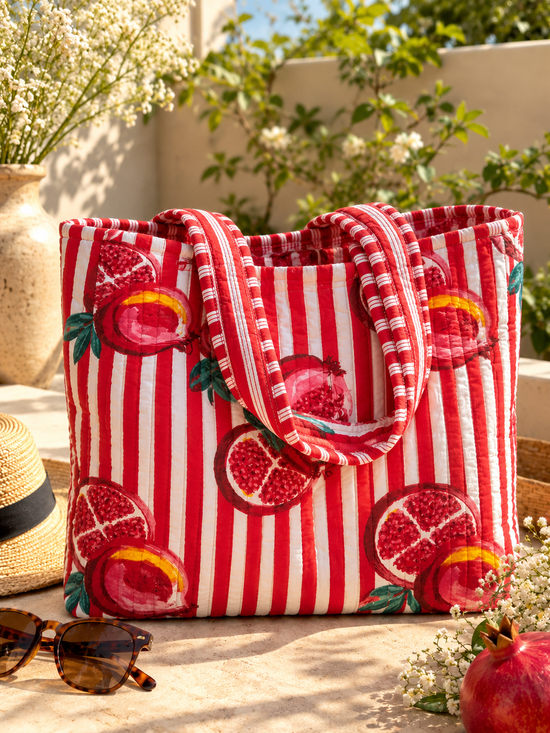 Anar Bagh Quilted Medium Tote Bag