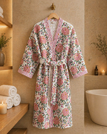 Marigold Bloom Waffle Bath Robe