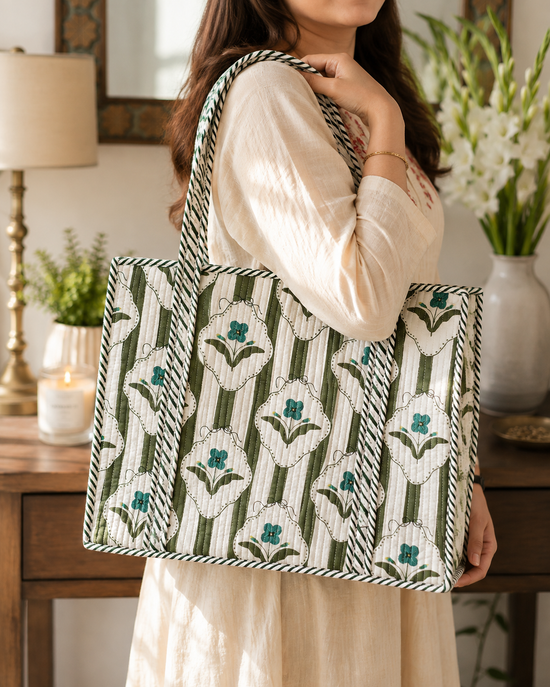 Ivory Garden Tote Bag