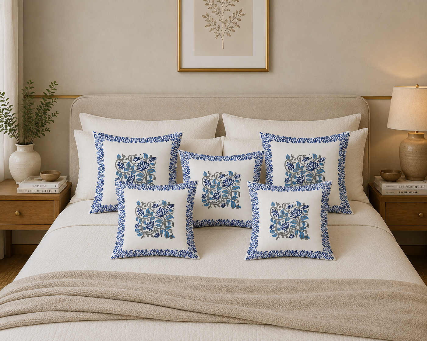 Neel Vatika Cushion Cover(Set of 5)