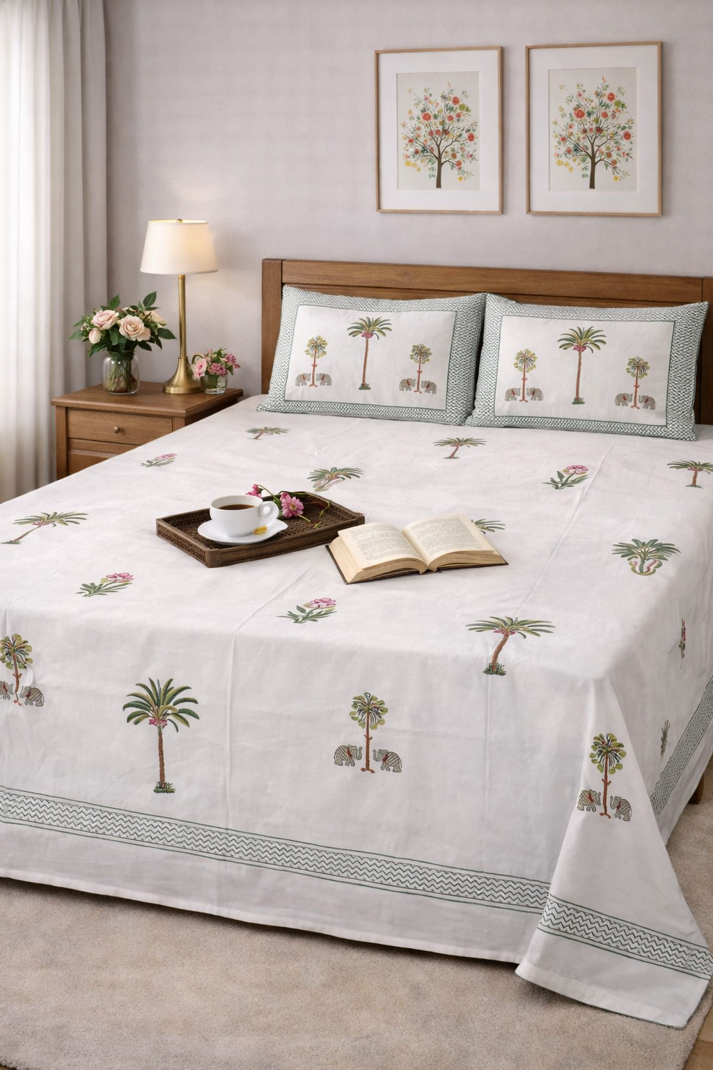 Van Vihar Handblock Bedsheet