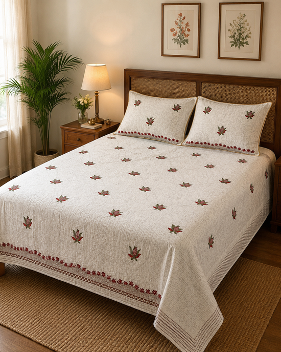 Double Bed Sheet : Embroidered