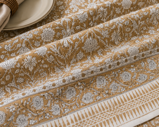 Amber Bloom Canvas Table Cover