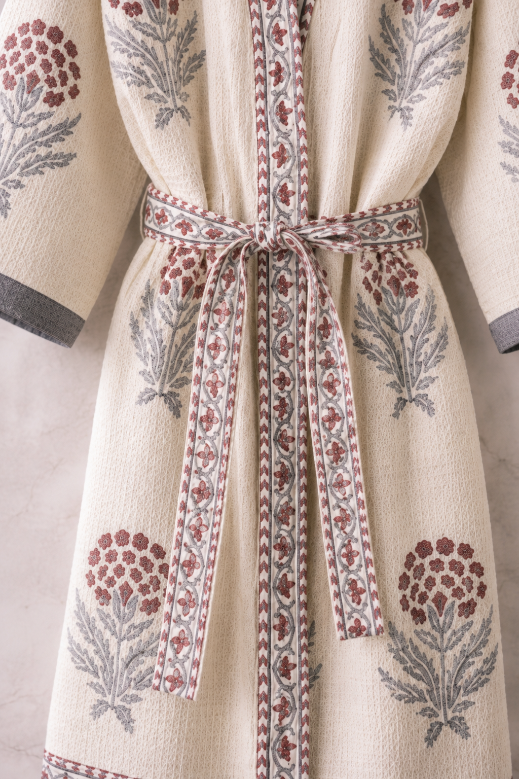Serene Bloom Waffle Bath Robe