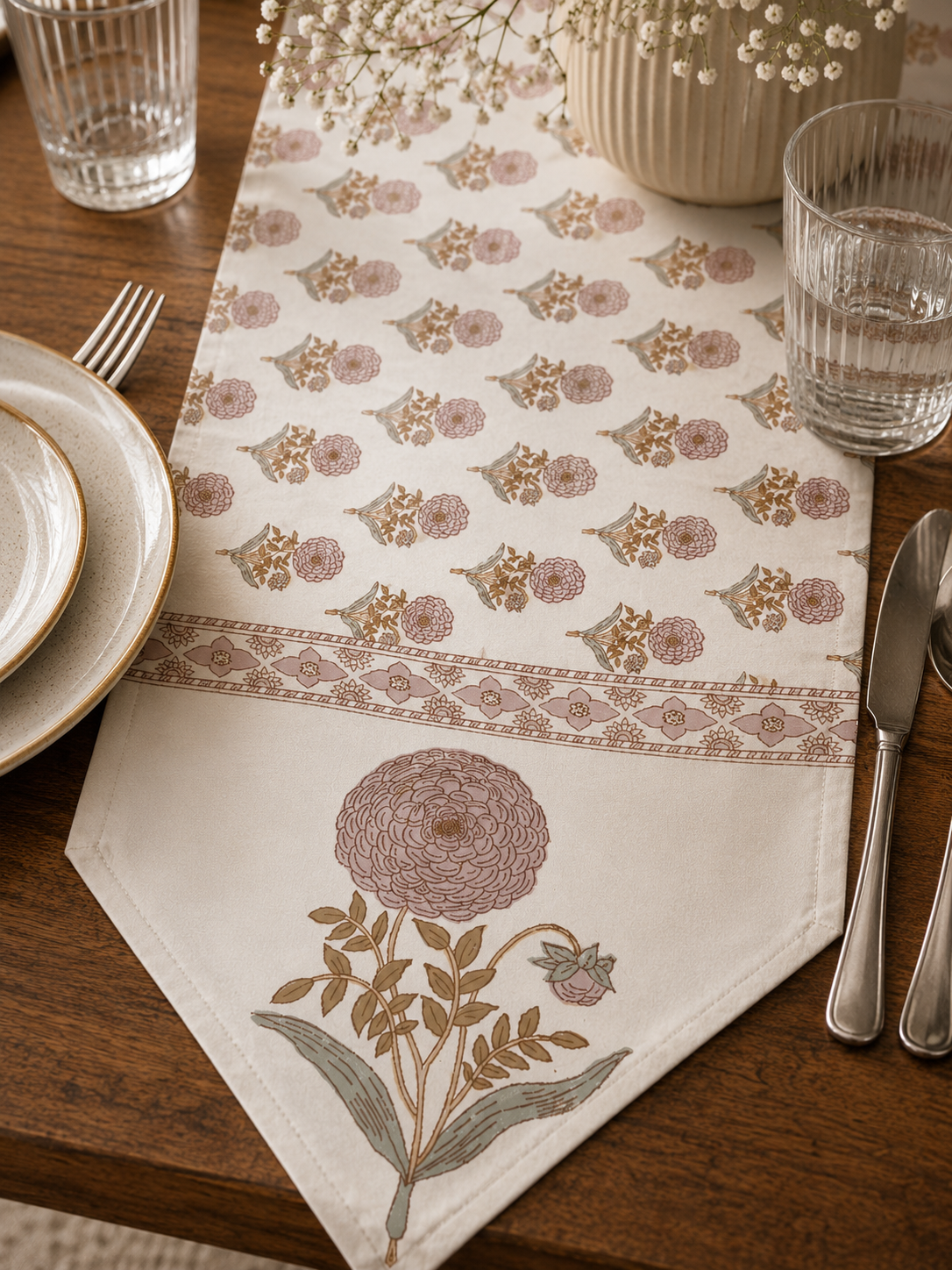 Blush Botanica Table Runner