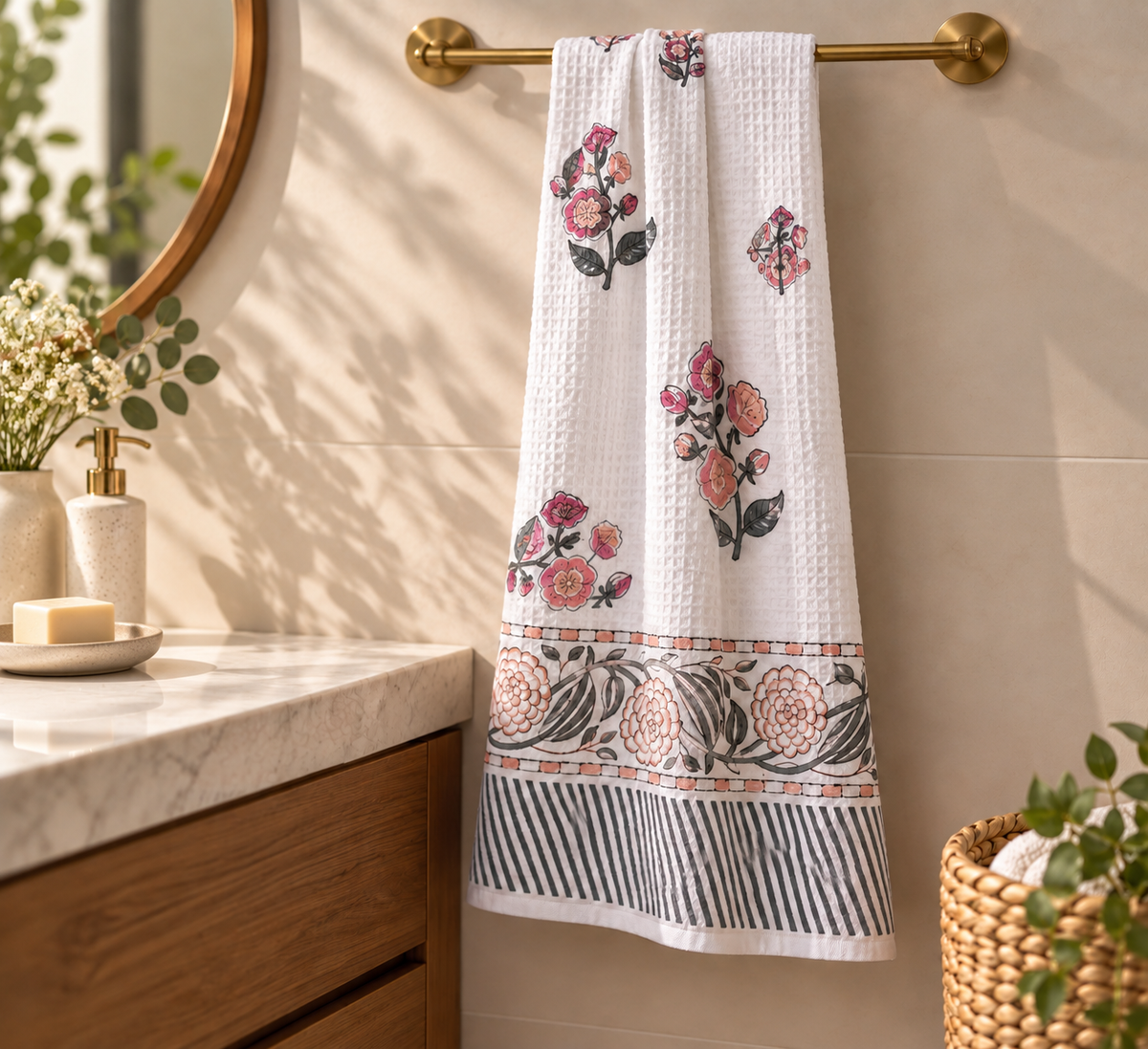 Gulbahar Waffle Bath Towel Set