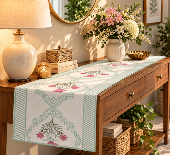 Mint Blossom Table Runner