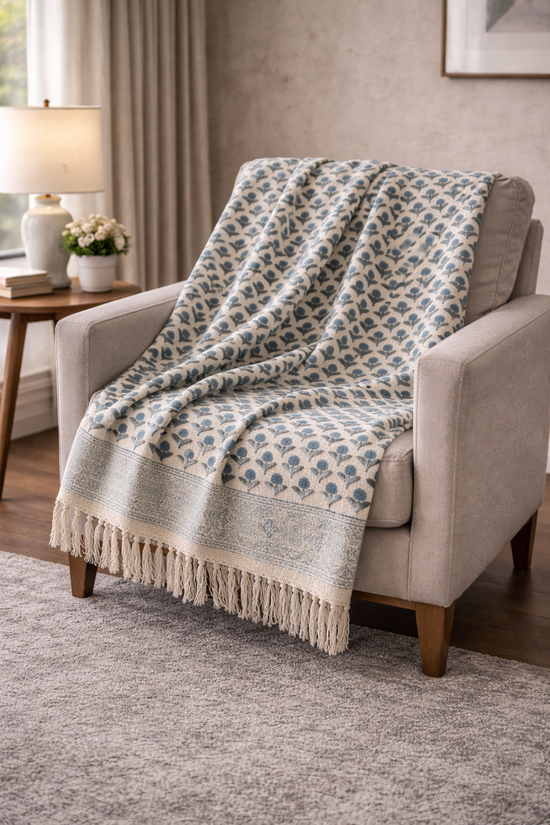 Saanjh Indigo Throws