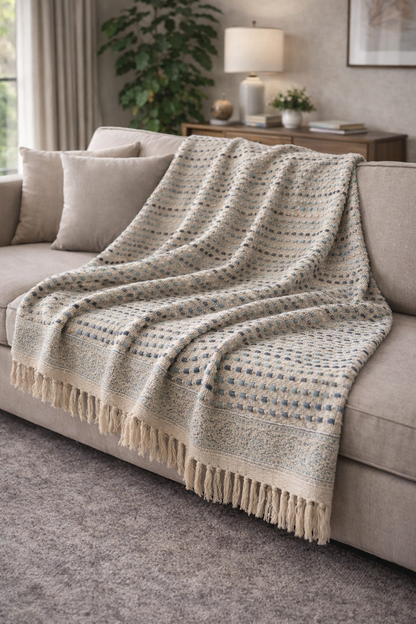 Azure Tuft Throw