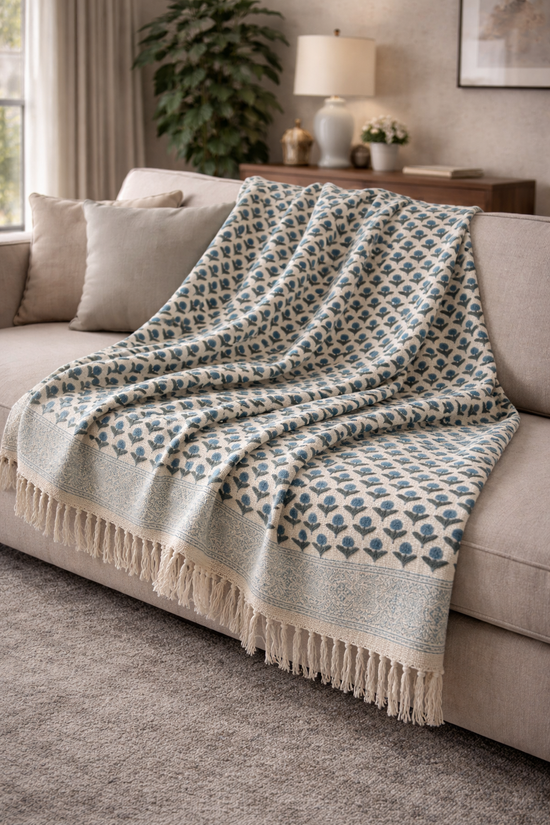 Saanjh Indigo Throws