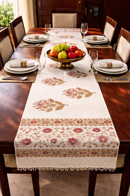 Crimson Bloom Table Runner