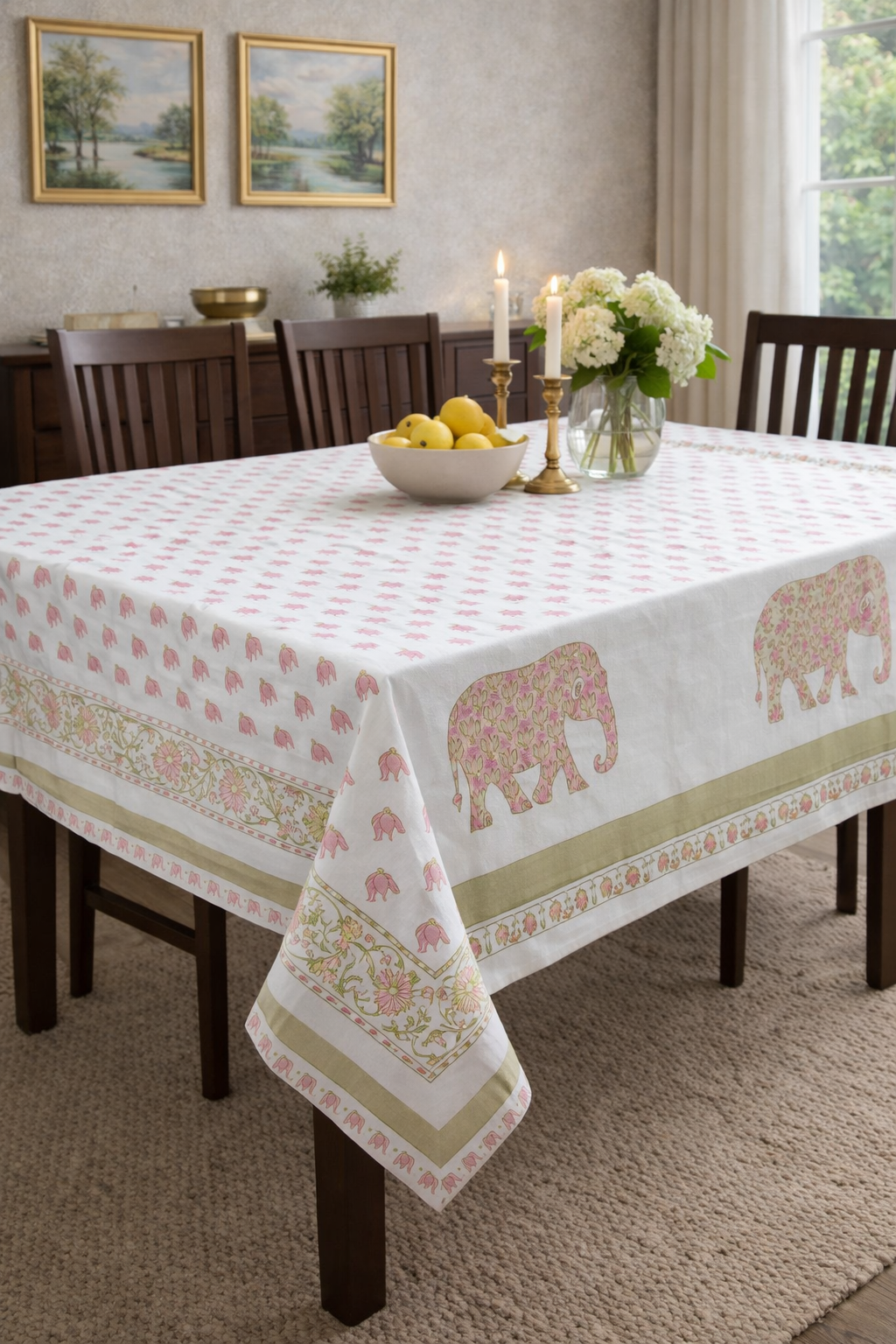 Gaj Phool Table Cover