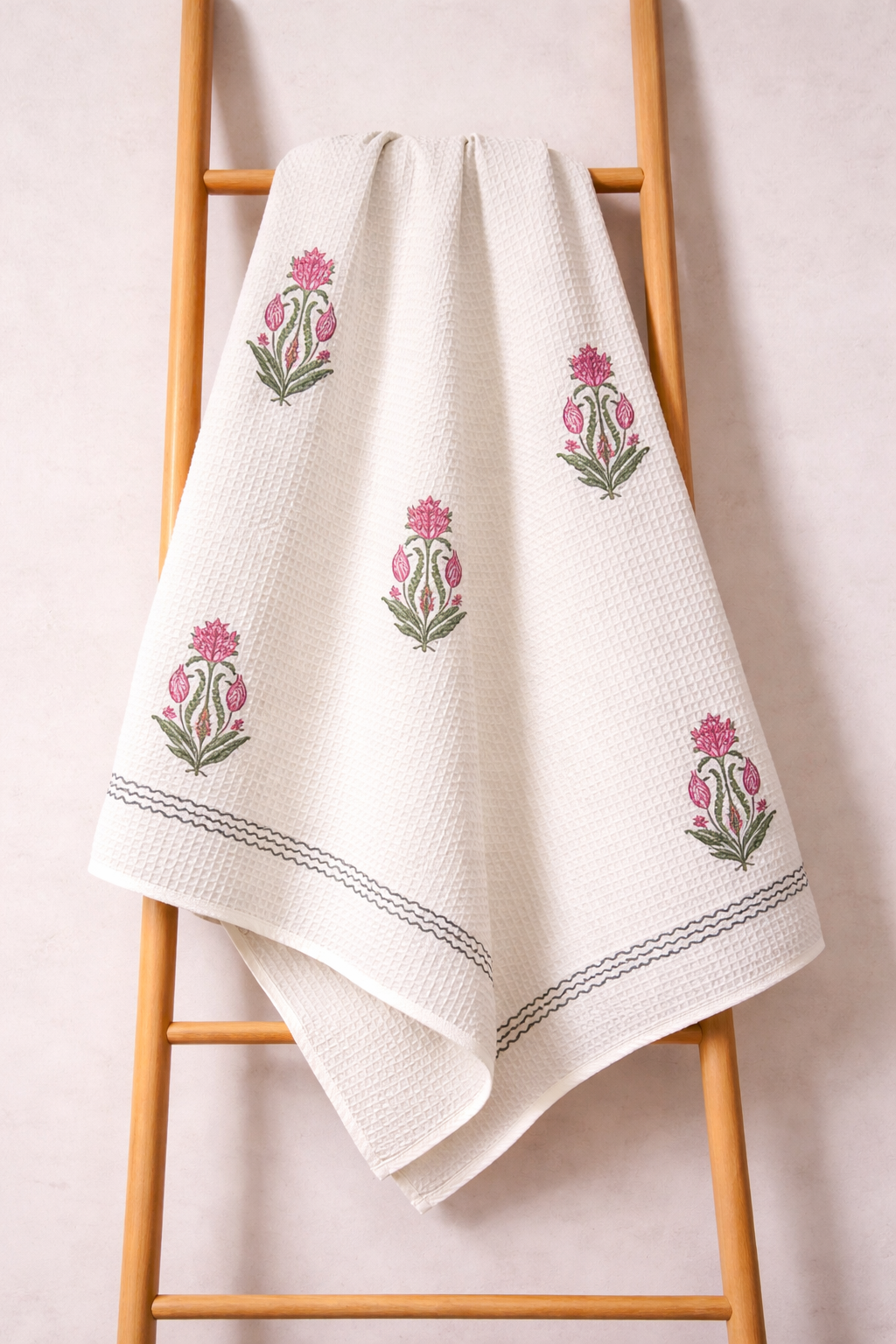Pink Floral Bath Towel