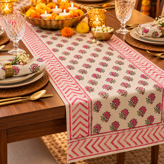 Gulabi Gulnaar Table Runner