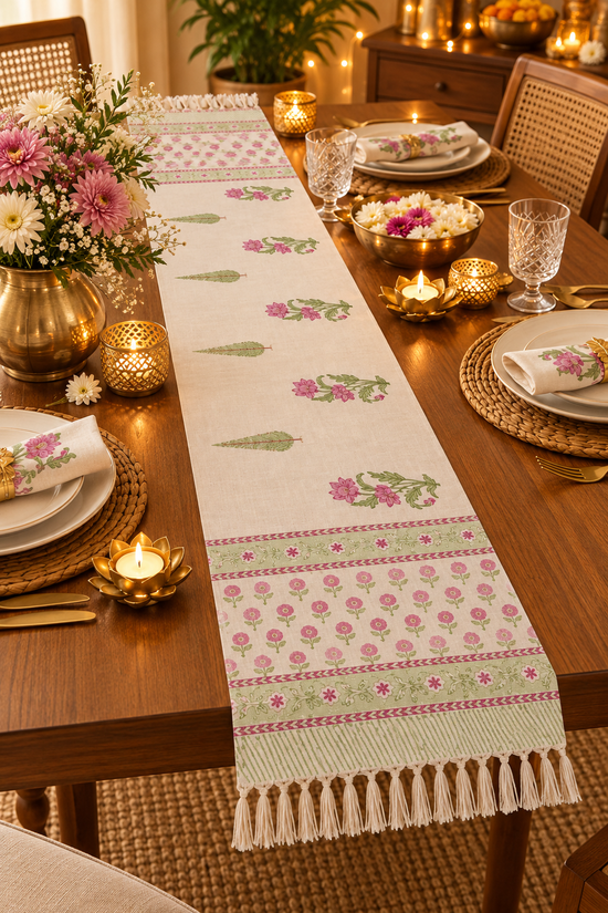 Festive Floral Table Runner