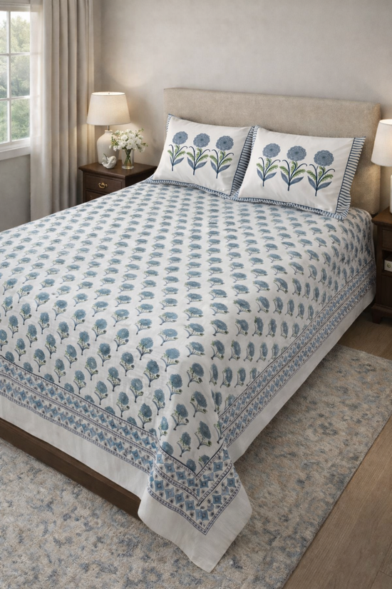 Blue Botanica Bedsheet