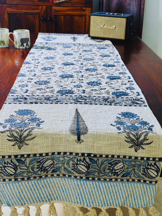 Indigo Jute Table Runner