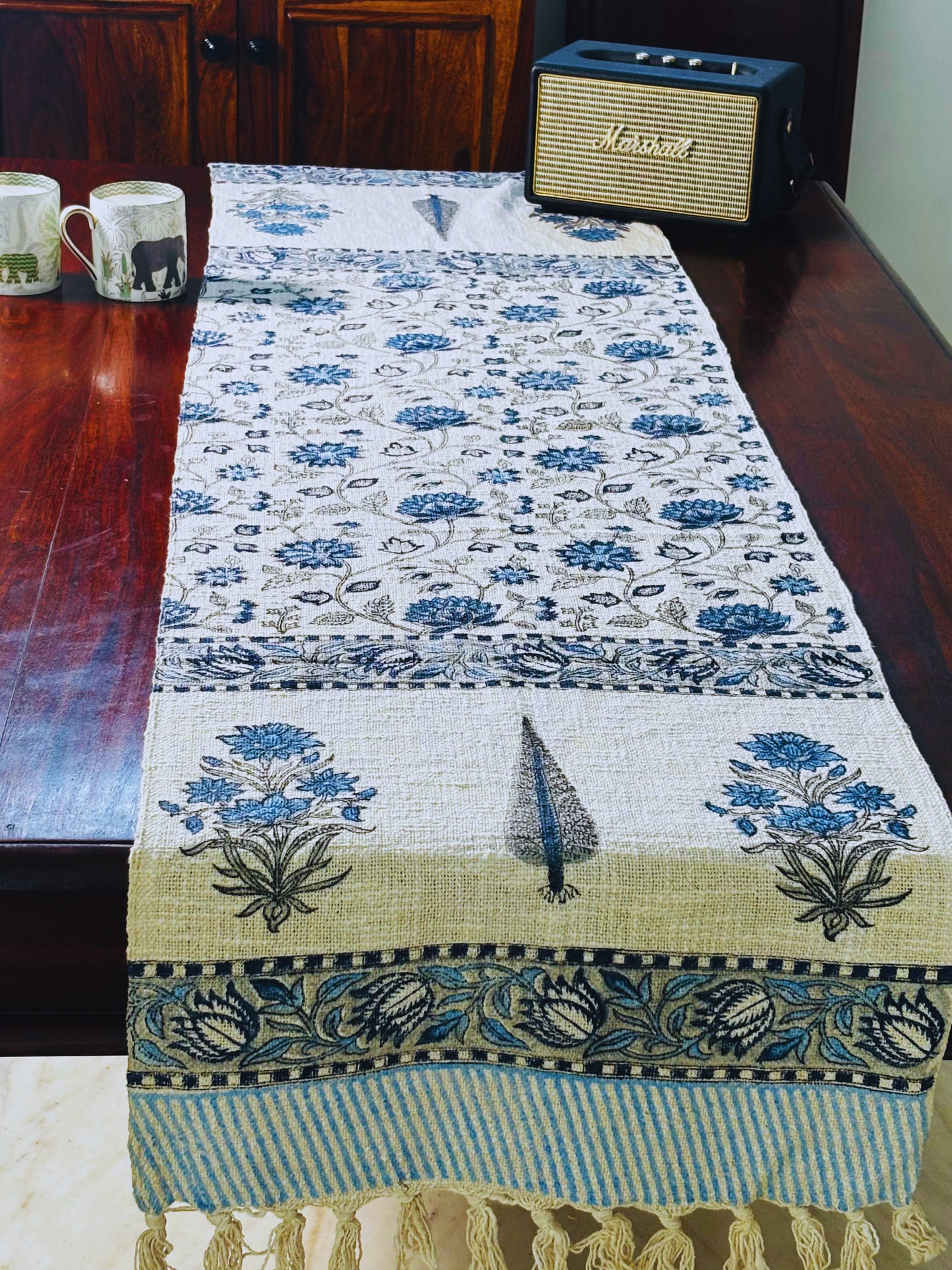 Indigo Jute Table Runner