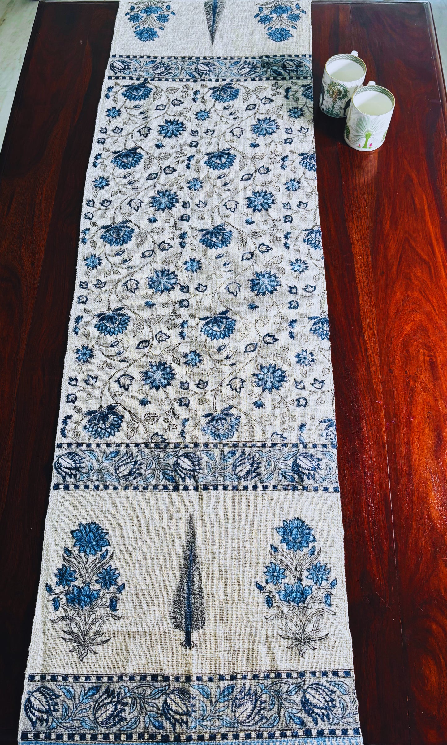Indigo Jute Table Runner