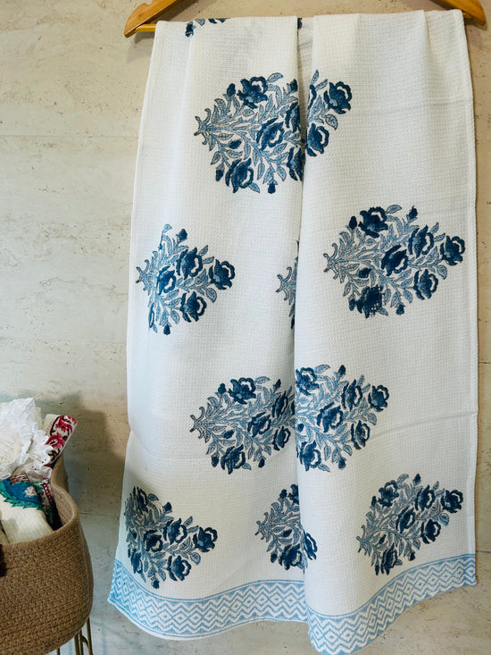Blue Petal Bath Towel