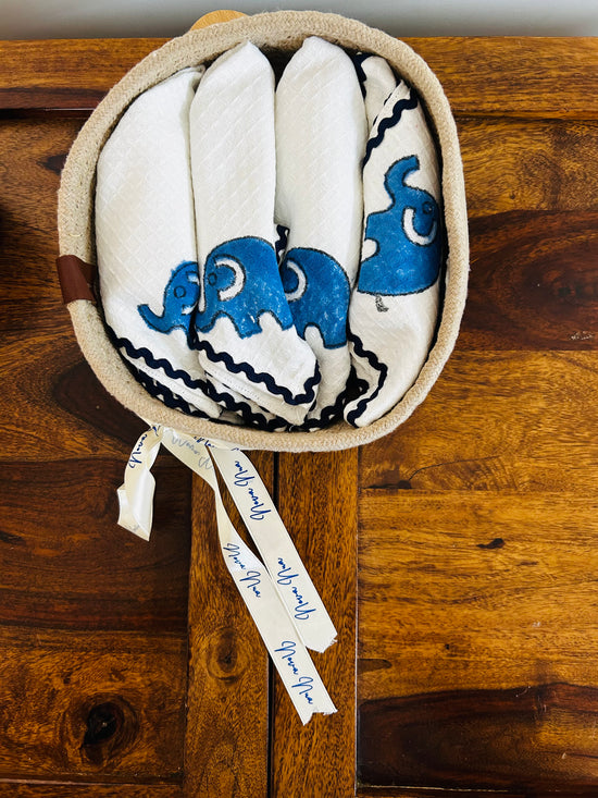 Blue Elephant Face Napkins