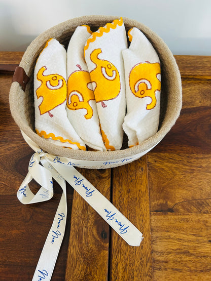 Yellow Elephant Face Napkins