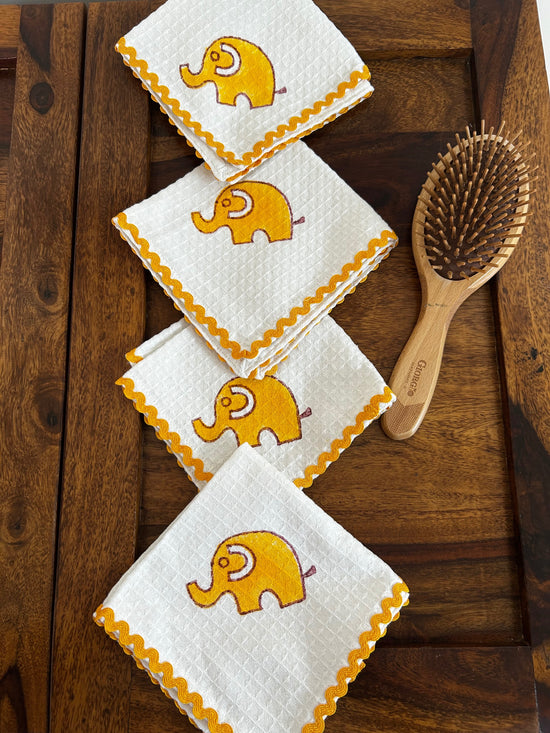 Yellow Elephant Face Napkins