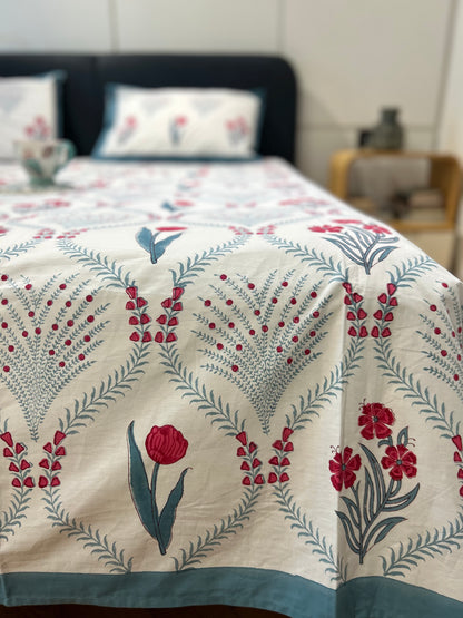 Crimson Blue Harmony Bedsheet