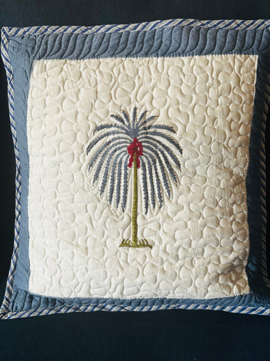 Blue Palm Cushion Covers (Set Of 2)