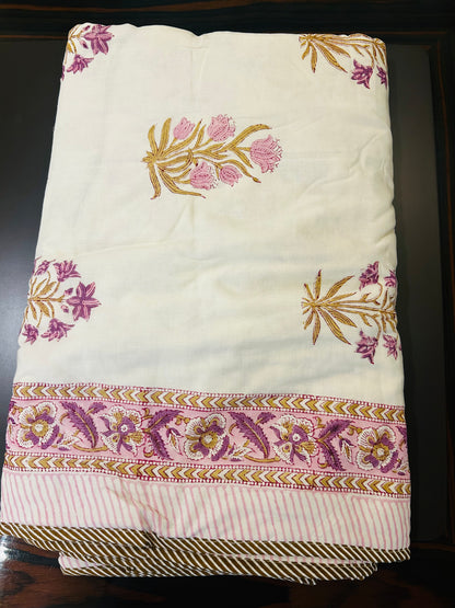 Blush Tulip Reversible Jaipuri Cotton Dohar ( Double Bed)
